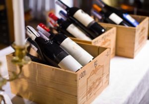 wine cases and labels