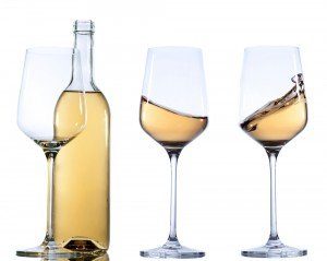 Sauvignon blanc glasses and bottle