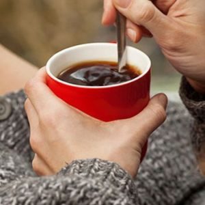 swirled cup of coffee